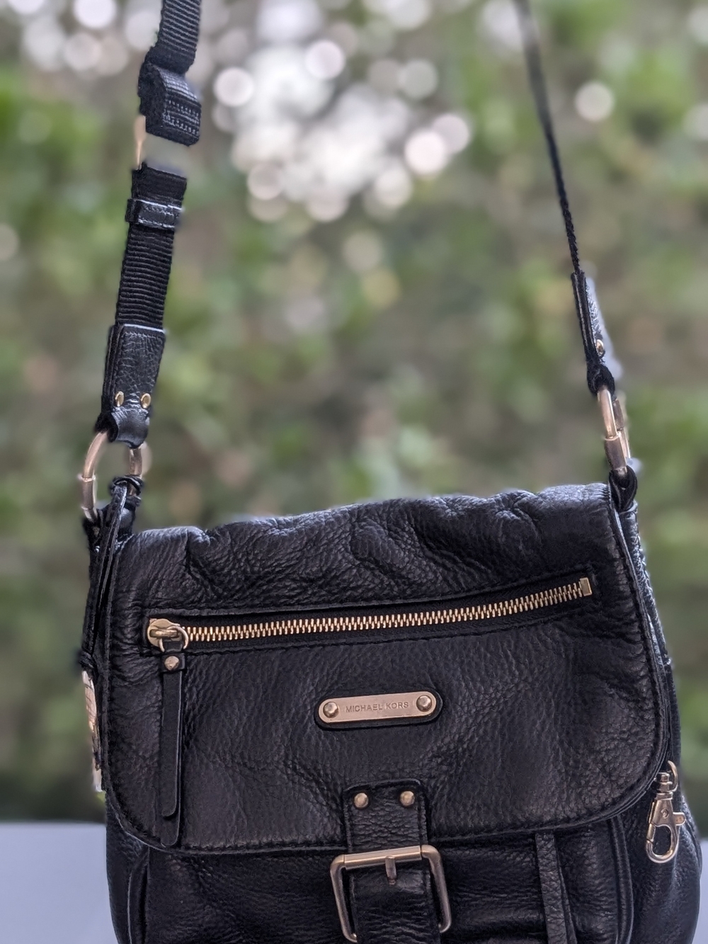 Michael Kors Black Leather Crossbody Bag